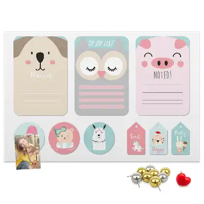 Tableau de liège Animaux heureux