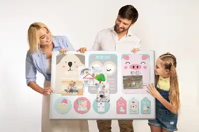 Tableau de liège Animaux heureux