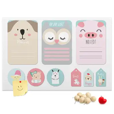 Tableau de liège Animaux heureux