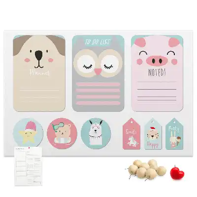 Tableau de liège Animaux heureux