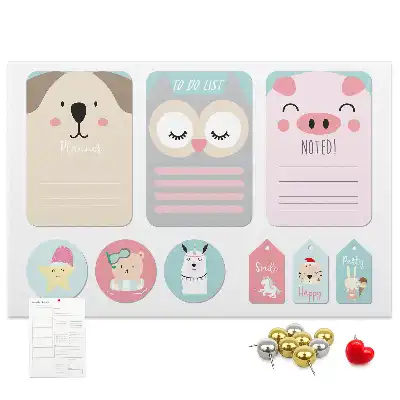 Tableau de liège Animaux heureux