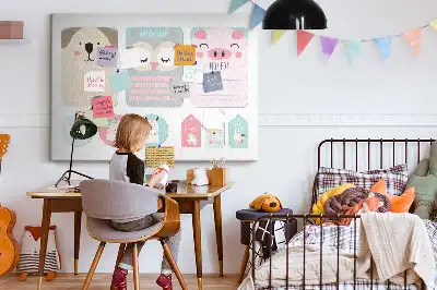 Tableau de liège Animaux heureux