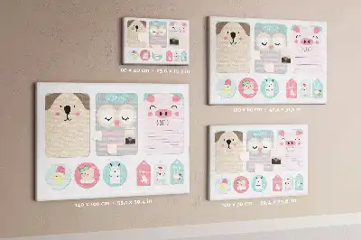 Tableau de liège Animaux heureux