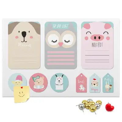 Tableau de liège Animaux heureux