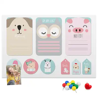 Tableau de liège Animaux heureux