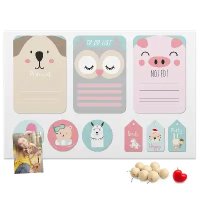 Tableau de liège Animaux heureux