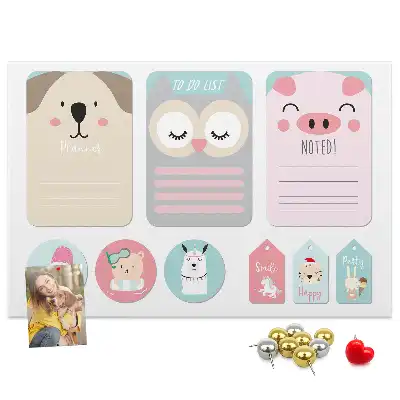 Tableau de liège Animaux heureux