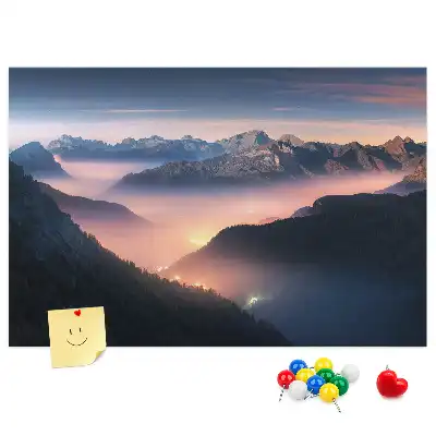 Tableau d’affichage en liège Sommets des montagnes paysage