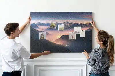 Tableau d’affichage en liège Sommets des montagnes paysage