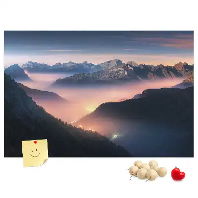 Tableau d’affichage en liège Sommets des montagnes paysage