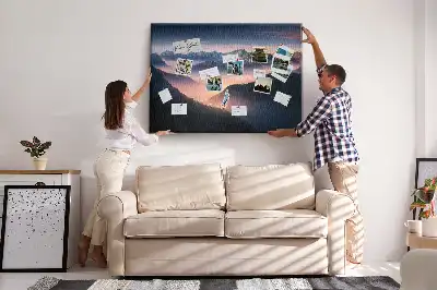 Tableau d’affichage en liège Sommets des montagnes paysage