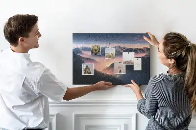 Tableau d’affichage en liège Sommets des montagnes paysage