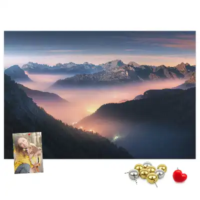 Tableau d’affichage en liège Sommets des montagnes paysage
