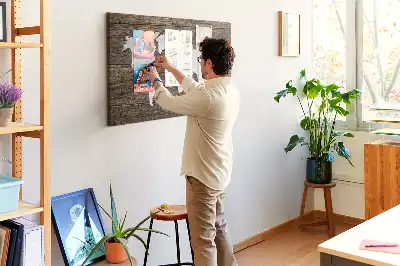 Tableau en liège déco Carte du Monde sur planches