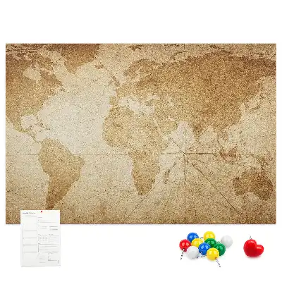Tableau de liège Carte des continents vieillie