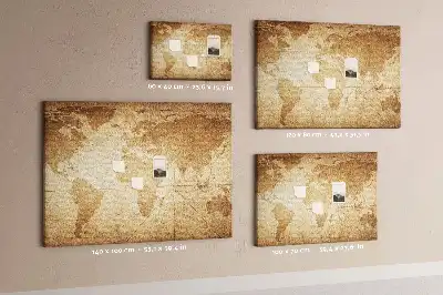 Tableau de liège Carte des continents vieillie