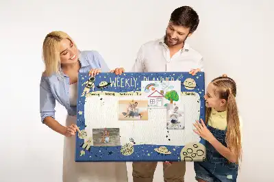 Tableau d’affichage en liège Planificateur hebdomadaire cosmique
