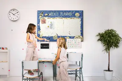 Tableau d’affichage en liège Planificateur hebdomadaire cosmique