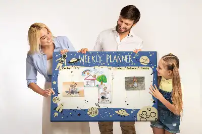 Tableau d’affichage en liège Planificateur hebdomadaire cosmique