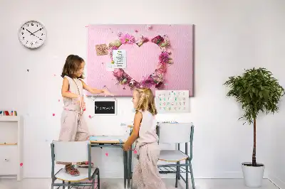 Tableau de liège Cœur de fleurs