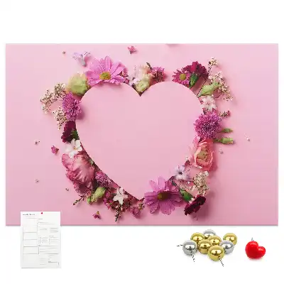 Tableau de liège Cœur de fleurs