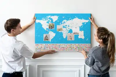 Tableau d’affichage en liège Carte de contour des pays