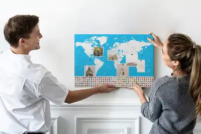 Tableau d’affichage en liège Carte de contour des pays