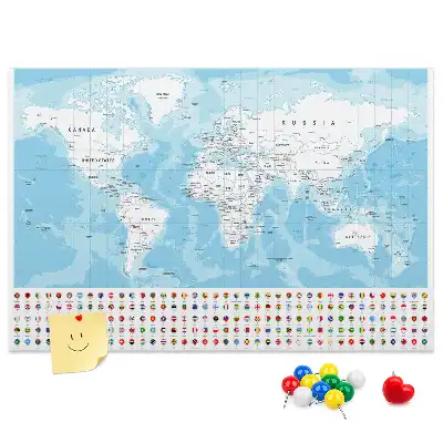 Tableau de liège Illustration de la carte des continents