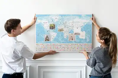 Tableau de liège Illustration de la carte des continents