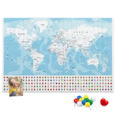 Tableau de liège Illustration de la carte des continents