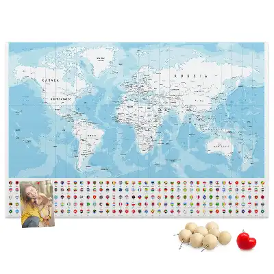 Tableau de liège Illustration de la carte des continents