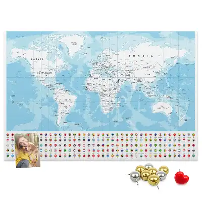 Tableau de liège Illustration de la carte des continents