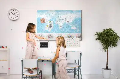 Tableau de liège Illustration de la carte des continents