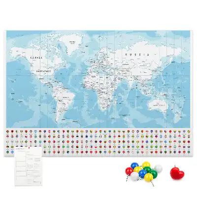 Tableau de liège Illustration de la carte des continents
