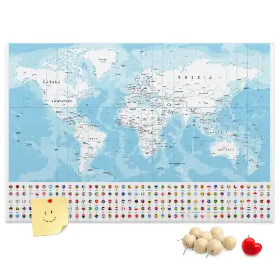 Tableau de liège Illustration de la carte des continents