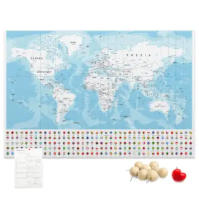 Tableau de liège Illustration de la carte des continents