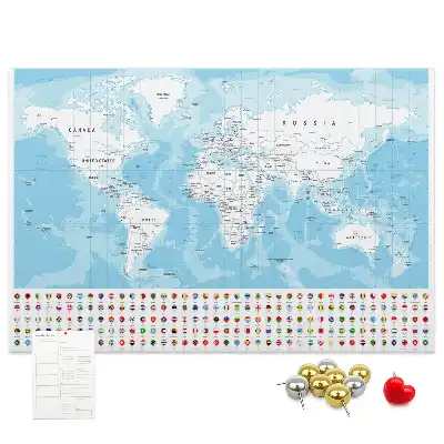 Tableau de liège Illustration de la carte des continents
