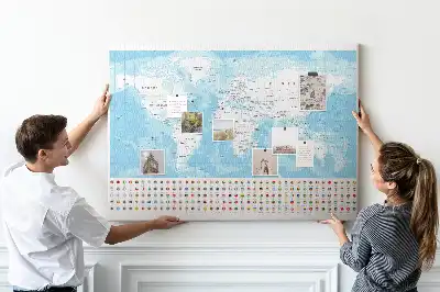 Tableau de liège Illustration de la carte des continents