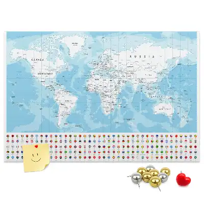 Tableau de liège Illustration de la carte des continents
