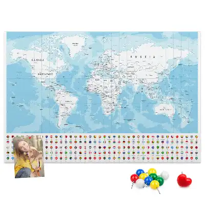 Tableau de liège Illustration de la carte des continents
