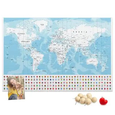 Tableau de liège Illustration de la carte des continents