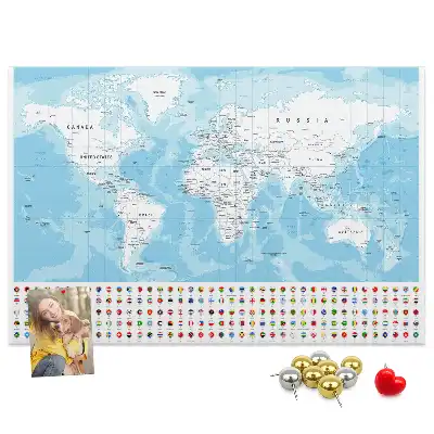 Tableau de liège Illustration de la carte des continents