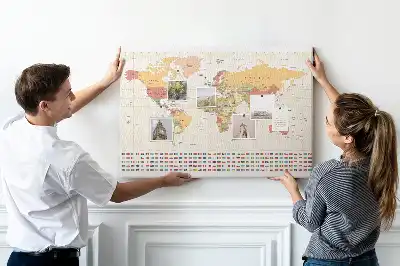 Tableau d’affichage en liège Projet de carte du monde