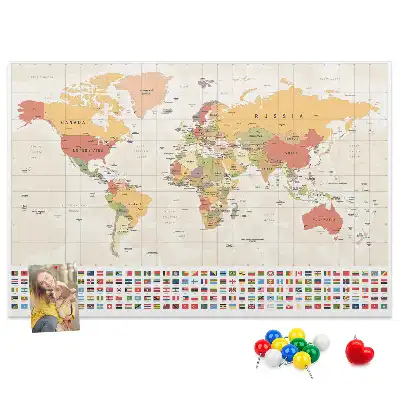 Tableau d’affichage en liège Projet de carte du monde