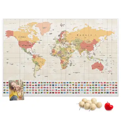 Tableau d’affichage en liège Projet de carte du monde