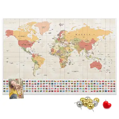 Tableau d’affichage en liège Projet de carte du monde