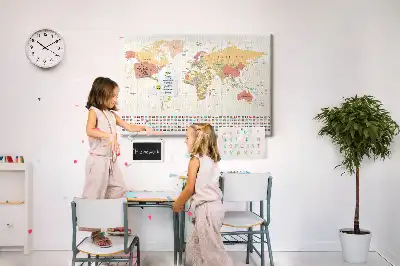 Tableau d’affichage en liège Projet de carte du monde