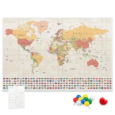 Tableau d’affichage en liège Projet de carte du monde