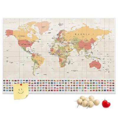 Tableau d’affichage en liège Projet de carte du monde