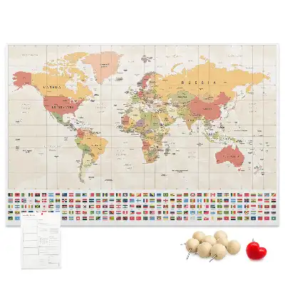 Tableau d’affichage en liège Projet de carte du monde